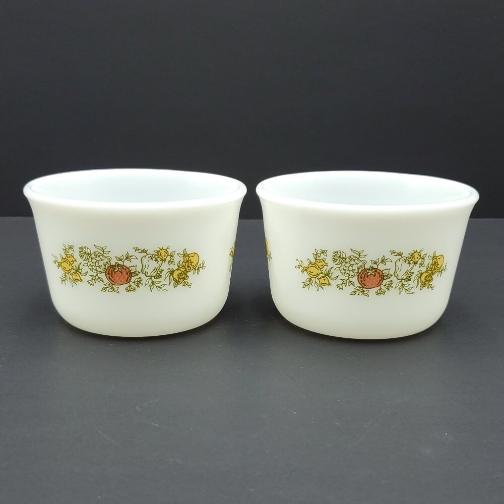 Pyrex Spice of Life Open Sugar Bowls Corning Custard Cups Ramekins Small Bowls